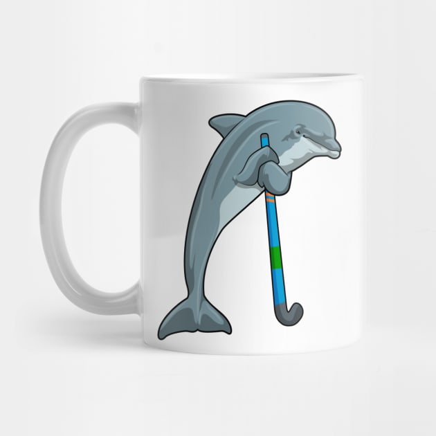 Dolphin at Hockey with Hockey stick by Markus Schnabel